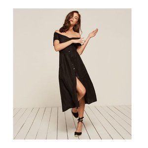 Reformation Mariposa Dress Black Fit & Flare 50s Audrey Hepburn ASO Selena Gomez